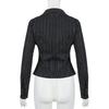 Fashion Chic Black Stripe Women Blouse Slim Long Sleeve Shirt Top Buttons-Up Casual Y2K Cardigan Retro