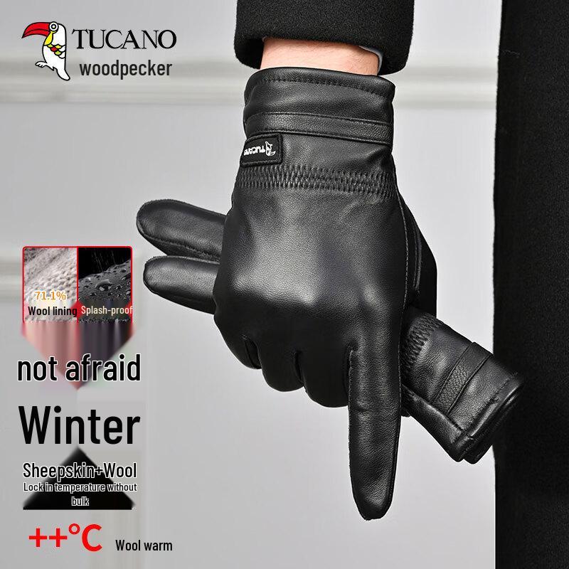 

Мужские зимние перчатки Woodpecker из овчины с флисовой подкладкой