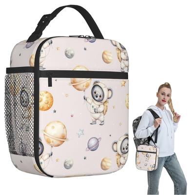 Süßes Weltraum-Koala-Muster Isolierte Lunchtasche für Damen Kinder Tragbar Lebensmittelboxen Thermische Lunchbox Tragetasche
