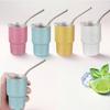 4pcs Mini  3oz Cup Tumbler Shot Set with Straw and Lid, Stainless Steel Tumbler Shot Glass Shot Glass Set for Office Outdoor Use