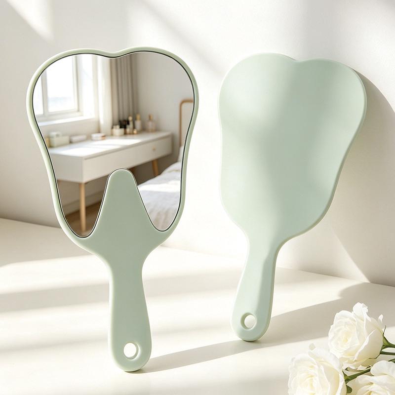 Personalisierbarer Handspiegel für Make-up - Niedliches Zahndesign für Zahnarzt-Werbeaktionen Small (8.5*16cm) grün