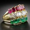 Luxurious Sparkling Color Inlaid Zircon Women's Multi Layer Ring, Suitable for Brides, Wedding Parties, Zircon Gifts