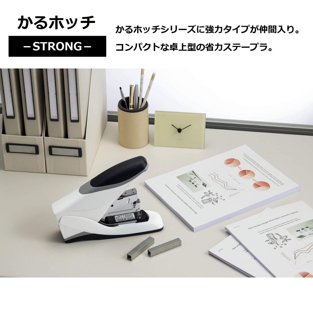 Lion Office Stapler Strong Stapler Flat Type Karu Stapler Strong White FS-120