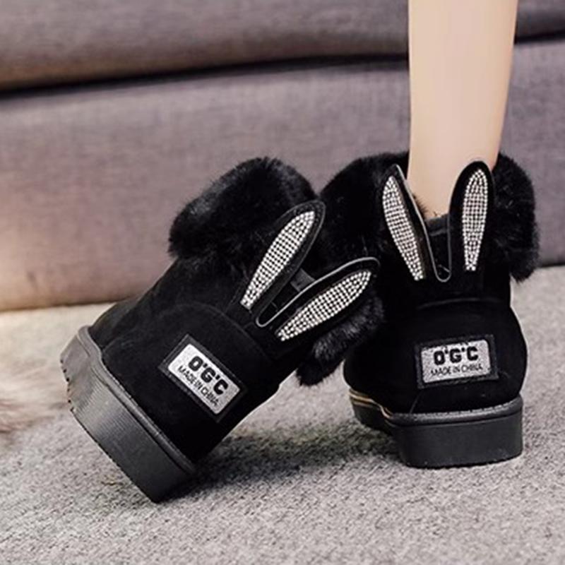 Podzimní a zimní sněhule Dámské Korejská verze Univerzální s fleecem Krátké holínky Módní Teplé Silná podrážka Krátké boty Bavlněné boty