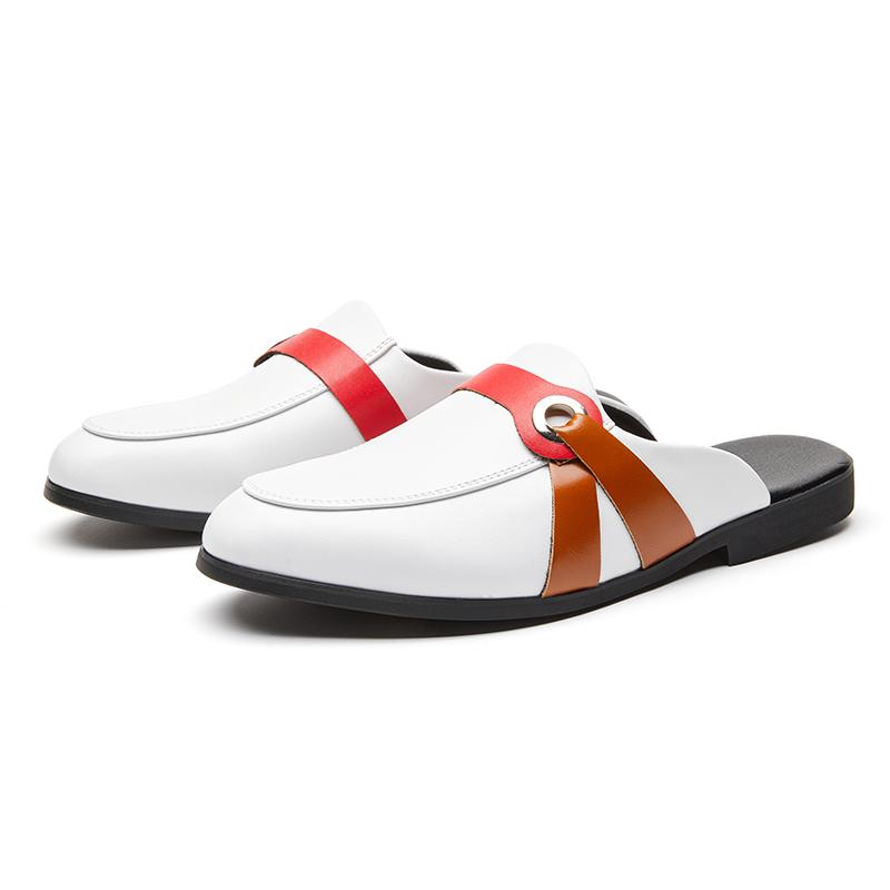 

Luxury Brand Mules Summer Sandals Man Loafers Half Shoes Strap Buckle Leather Men s Shoes Designer Male Slides Slippers for Men 39