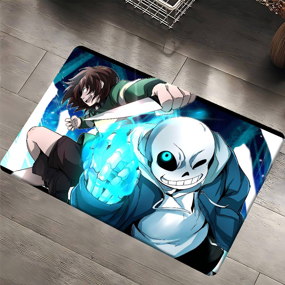 

Мультяшный коврик для ванной U-Undertale, противоскользящий, впитывающий воду, длинный, с подушкой, коврик-приветствие для домашнего декора 40x60 cm