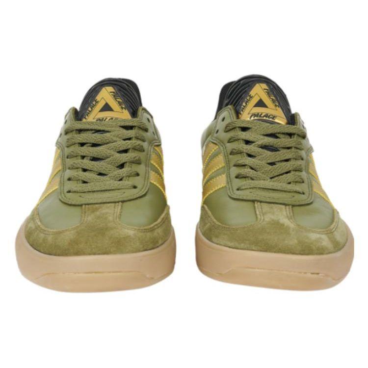 Palace X Adidas Puig Samba Olive Gold Unisex Sneakers Green Focus-Olive Metallic-Gold HQ6100