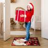 Anti-Slip Washable Christmas Kitchen Mat Waterproof Absorbent for Entryway Bathroom Santa Pattern Home Holiday Floor Mat