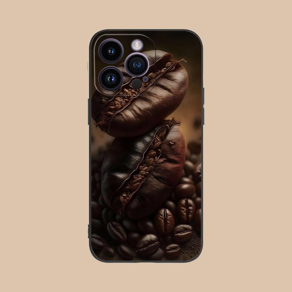 Coffee Beans Matte TPU Mobile Phone Case for iPhone 17 16 15 14 13 12 11 X XR XS 8 7 Air Pro Max Plus Mini Colorful Cover