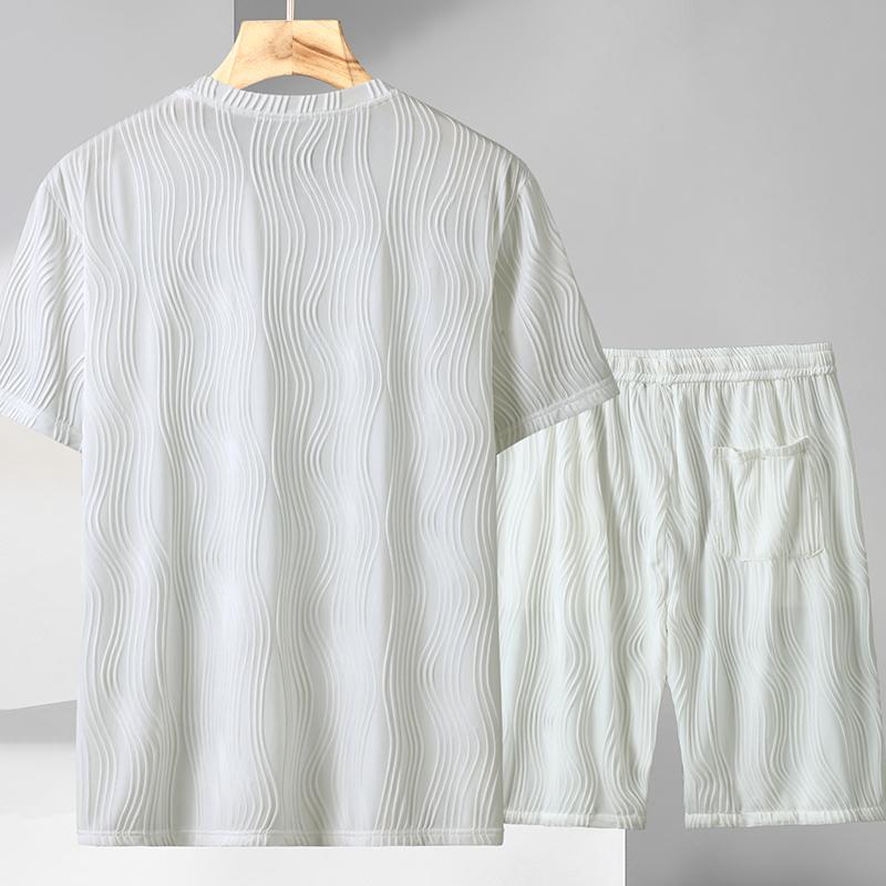Plus Size 4XL-11XL Oversized T-shirt Summer Men's 2 Pieces Set Fashion Shorts Sets Vintage Clothes