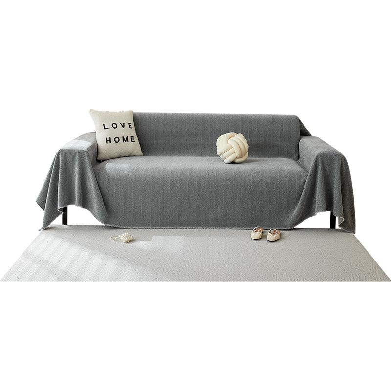 Chenille Sofa Covers Soft Washable Couch Covers for Sofa Furniture Protector Herringbone Pattern Sofa Cover with Tassel