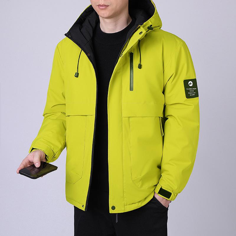 Men's Trendy Hooded Winter Jacket - Thick, Warm, Cotton-Padded Coat