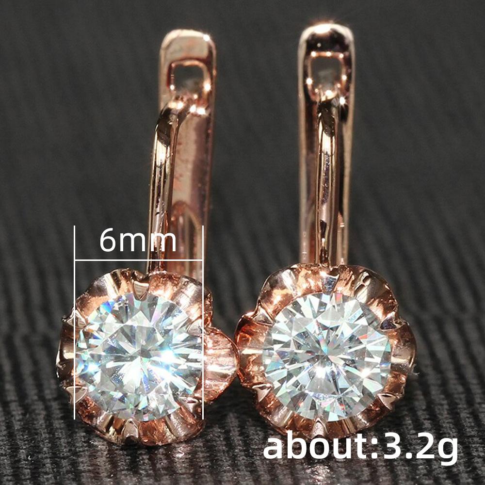 Exclusive For Women'S Ear Buckles With Exquisite Temperament And Zircon-Plated Rose Gold Earrings.