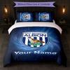 Set Biancheria da Letto Personalizzato West Bromwich Albion FC con Nome Testo 1 Copripiumino + 2 Federe Logo Calcio Regalo Personalizzato per Occasioni Speciali Decorazione Camera da Letto