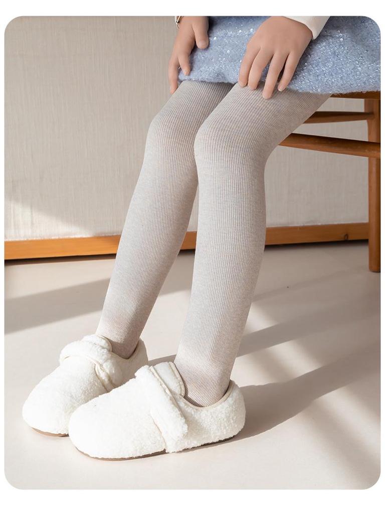 Girls' Super Thick Cotton Striped Leggings - Warm, Extra Thick Tights for Autumn & Winter