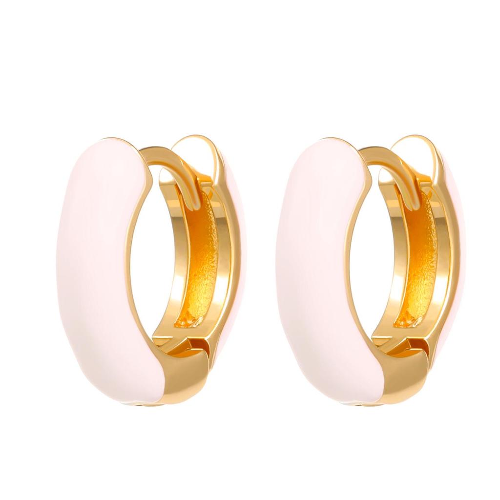 Farbenfrohe geometrische C-förmige Ohrringe: Modisches europäisches und amerikanisches Design für Frauen