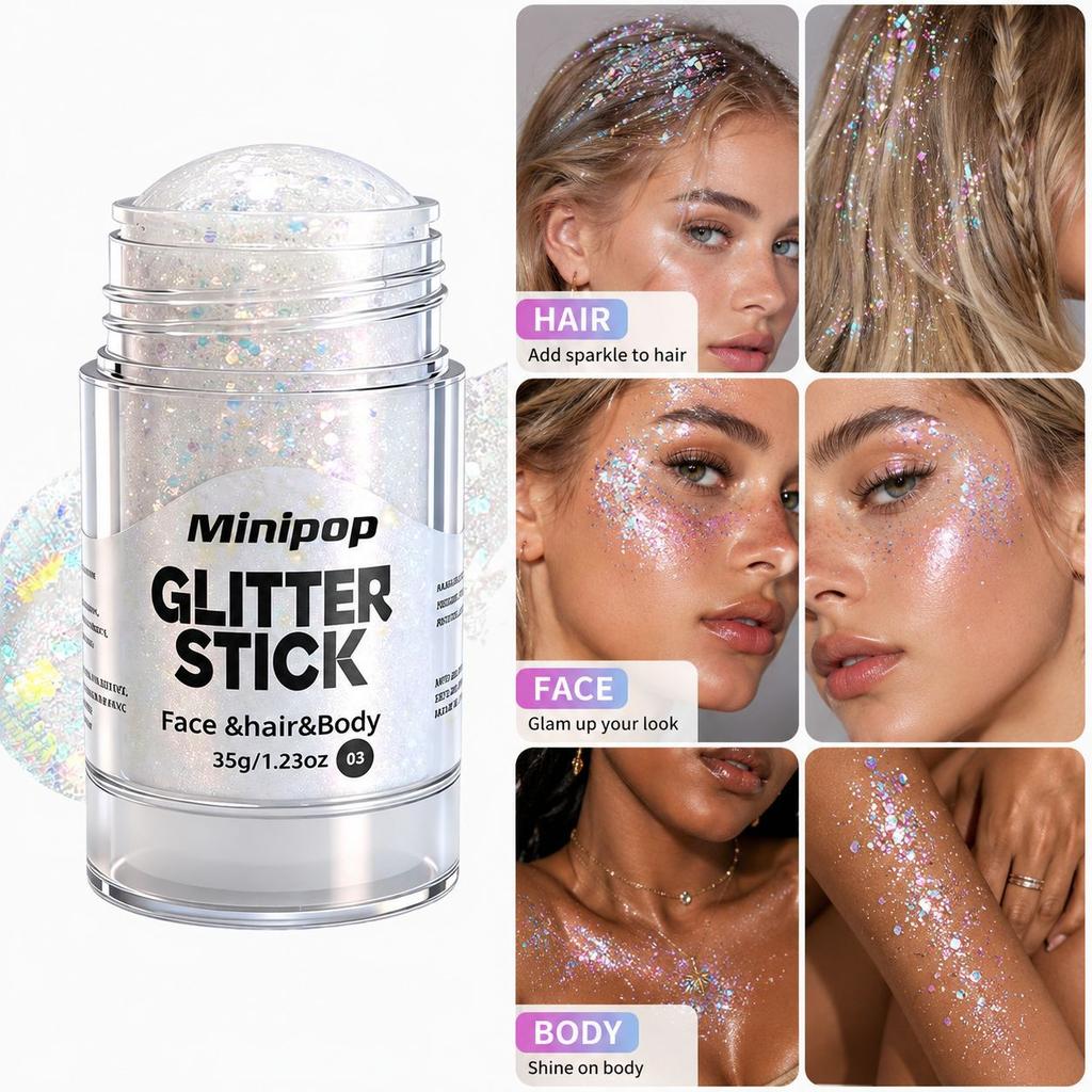 MINIPOP Body Paint Glitter Stick Face Lips Star Shimmer Festival