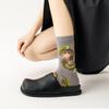 Thin Girls Mid-calf Socks Revivalism Retro Style Sock Women French Style Floral Tube Socks  Female