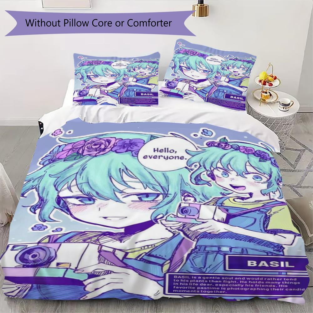 

Omori Game 6 Pattern Bedding uilt Set uilt Cover Pillowcase Home Decoration Birthday Gift (1 * duvet cover + 2 * pillowcase without core)101 135x200cm