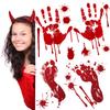 Halloween Horror Decoration Blood Handprint PVC Stickers Foot Handprint Wall Shopping Showcase Glass Window Transparent Stickers