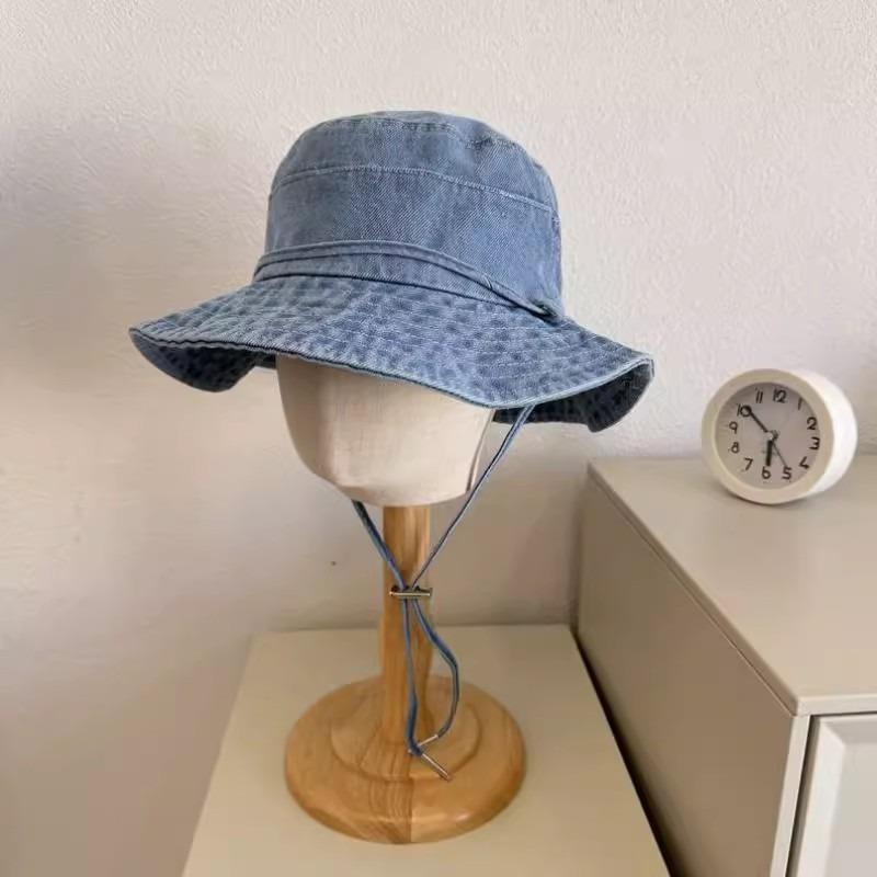 New Washed Denim Bucket Hats Women'S Summer Mountaineering Climbing Sun Protection Sun Hat Men'S Retro Old Fisherman Cap
