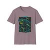 Unisex Softstyle T-Shirt Cybershark Street Art Neon Shark Digital Waves