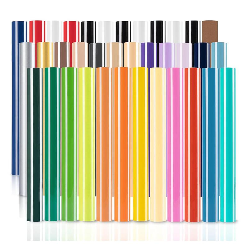 

HTV Heat Transfer Vinyl Set - For DIY Fabric T-Shirts, Easy To Cut And Weed For Heat Vinyldesigns