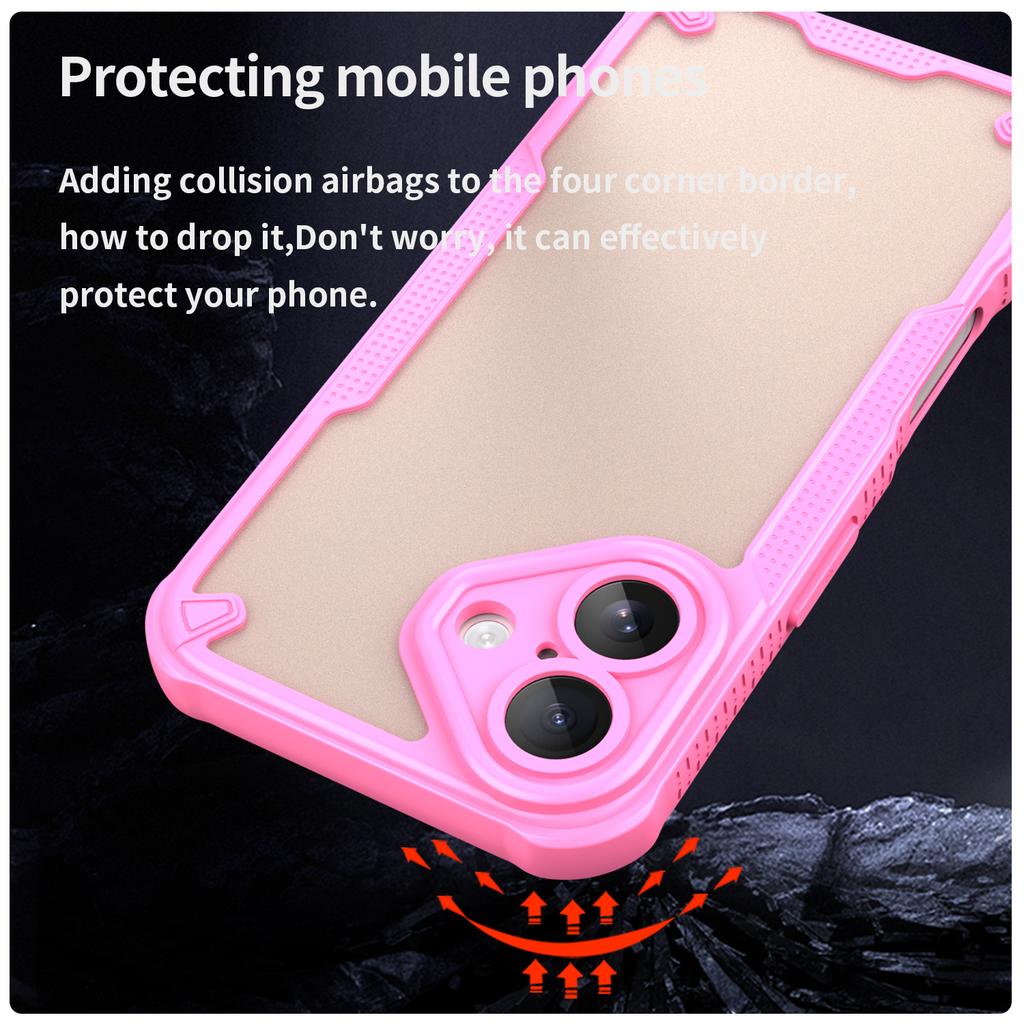 Armor Series For iPhone 16 Case PC+TPU Semi-Transparent Frosted Finish Protective Phone Cover