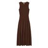 European Style Spring 2026 Women's Sleeveless Pleated Midi Dress