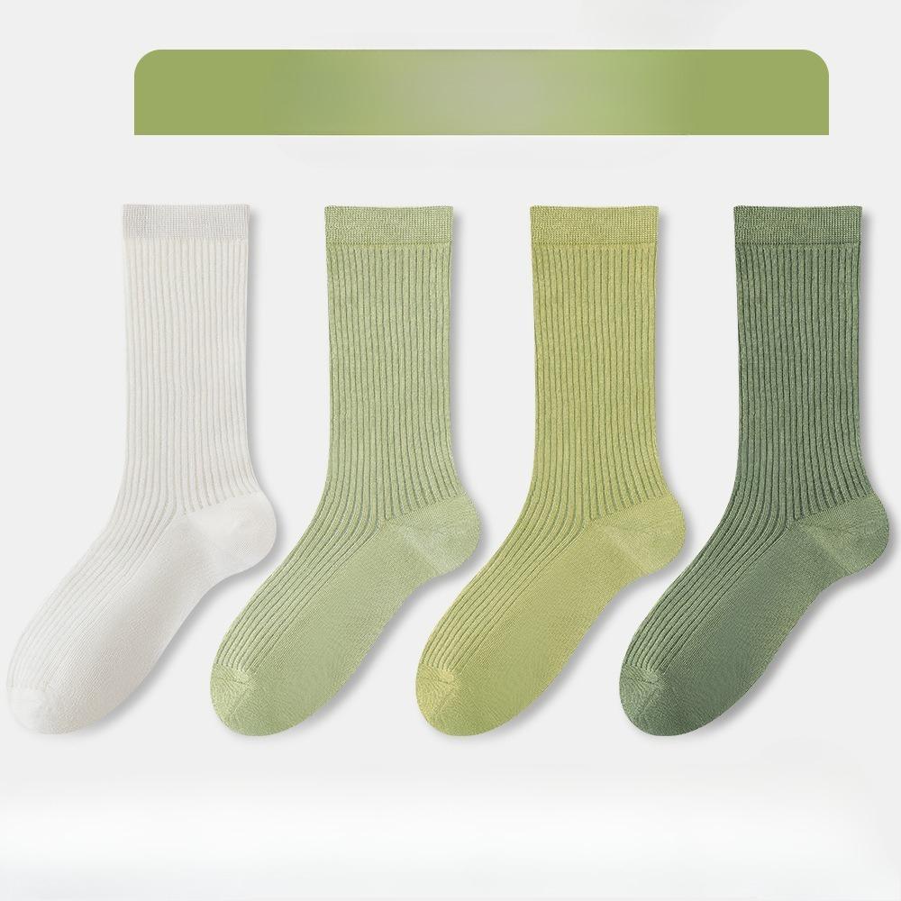 4 Pairs of Women's Summer Ultra Thin Cool Antibacterial Boneless Tube Stack Socks