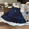2025 Summer Girls' Korean-Style Cartoon Vest & Polka Dot Skort Set