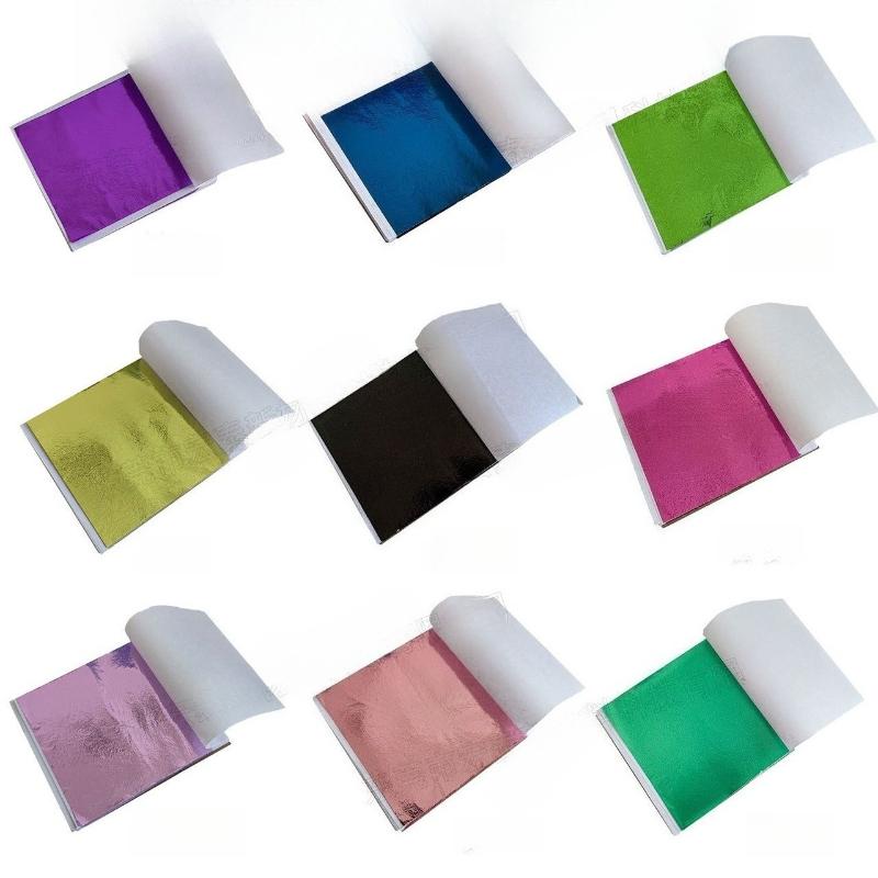 100 Sheets of Gold Foil Paper/Buddha Statues Various Colors Furniture Light Fixtures Handicrafts Decoration Color Aluminum Foil