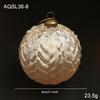 8CM Champagne Gold Christmas Ornament: Retro Tree Hanging Ball Decoration.