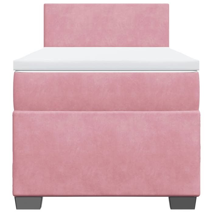 Maison Exclusive - Sommier à lattes de lit avec matelas Rose 100x200 cm Velours