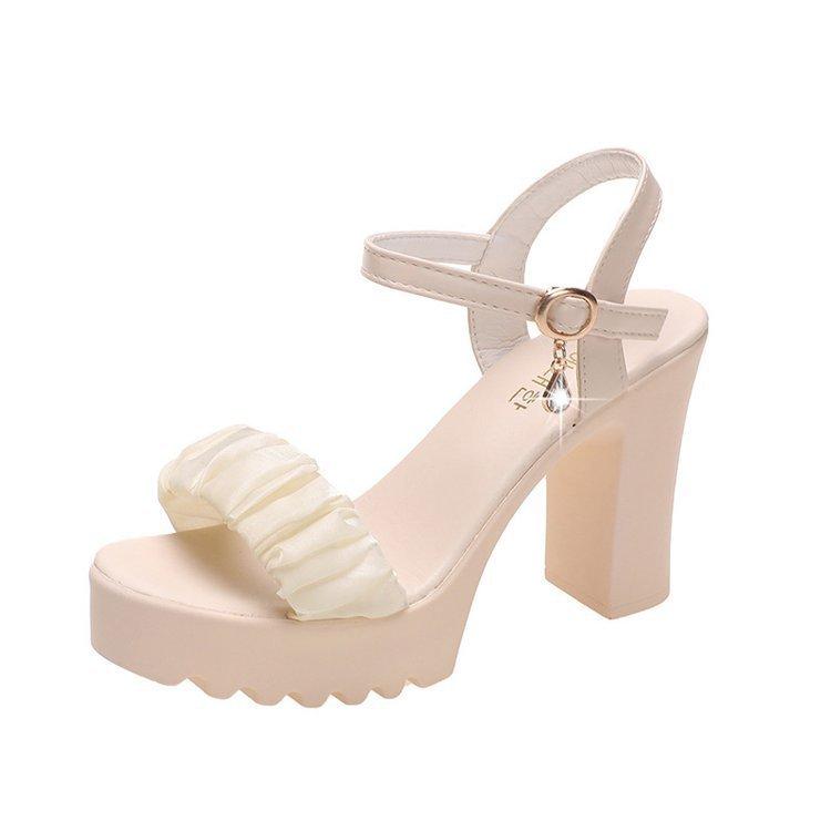Fish Mouth Sandals For Women Summer Platform Tpr Sole With Buckle Closure