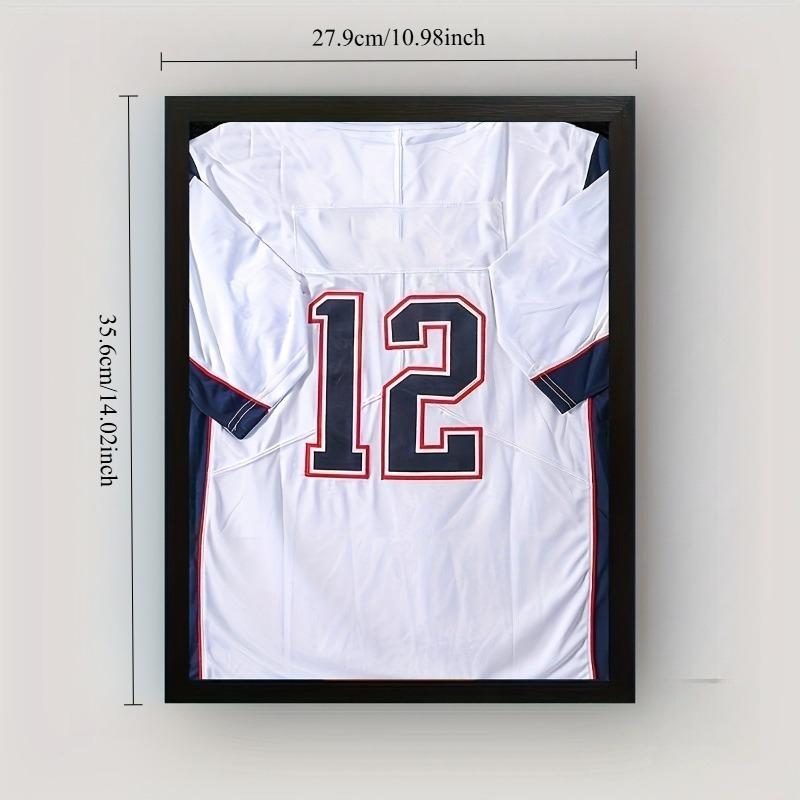 

1pc Wooden Wall-Mounted Jersey Frame With Magnetic Flap Jersey Display Cabinet For Displaying Football Basketball Jerseys