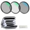 NEEWER 58mm Lens Filter Kit with Hard Shell Storage Optical Aluminum Alloy UV Circular Polarizer Neutral Density Compatible with 58mm Camera Lenses