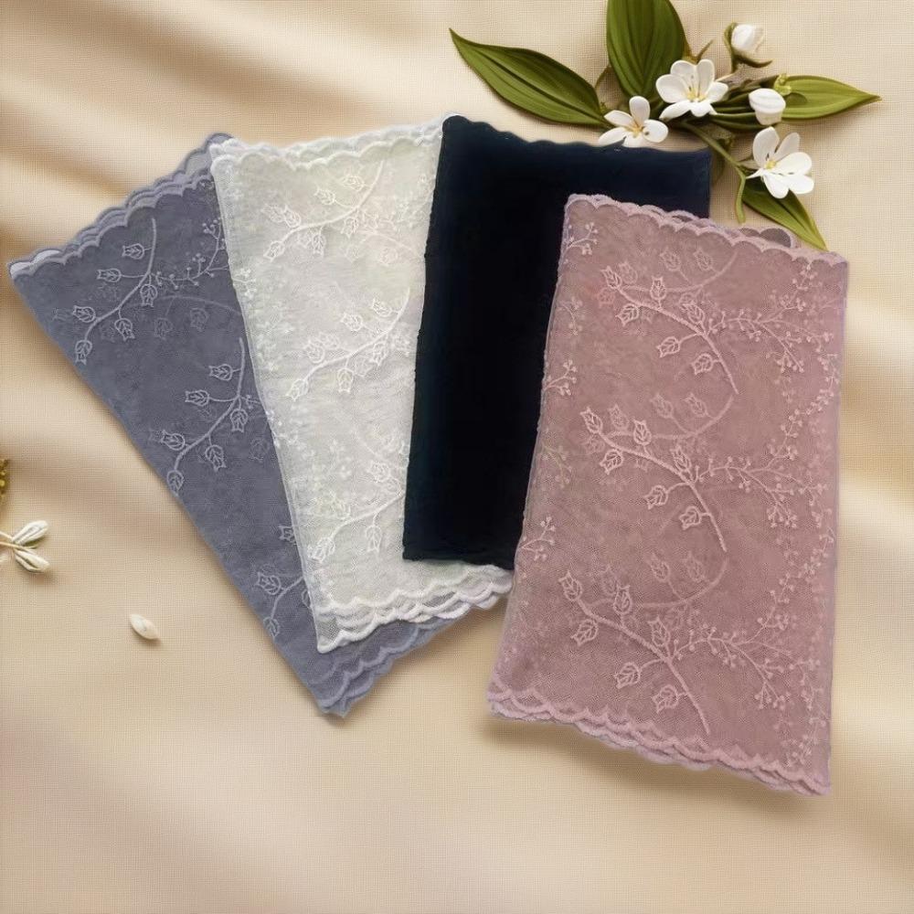 Retro Women's Lace Scarf Elegant Silk Headband Casual Female Headscarf