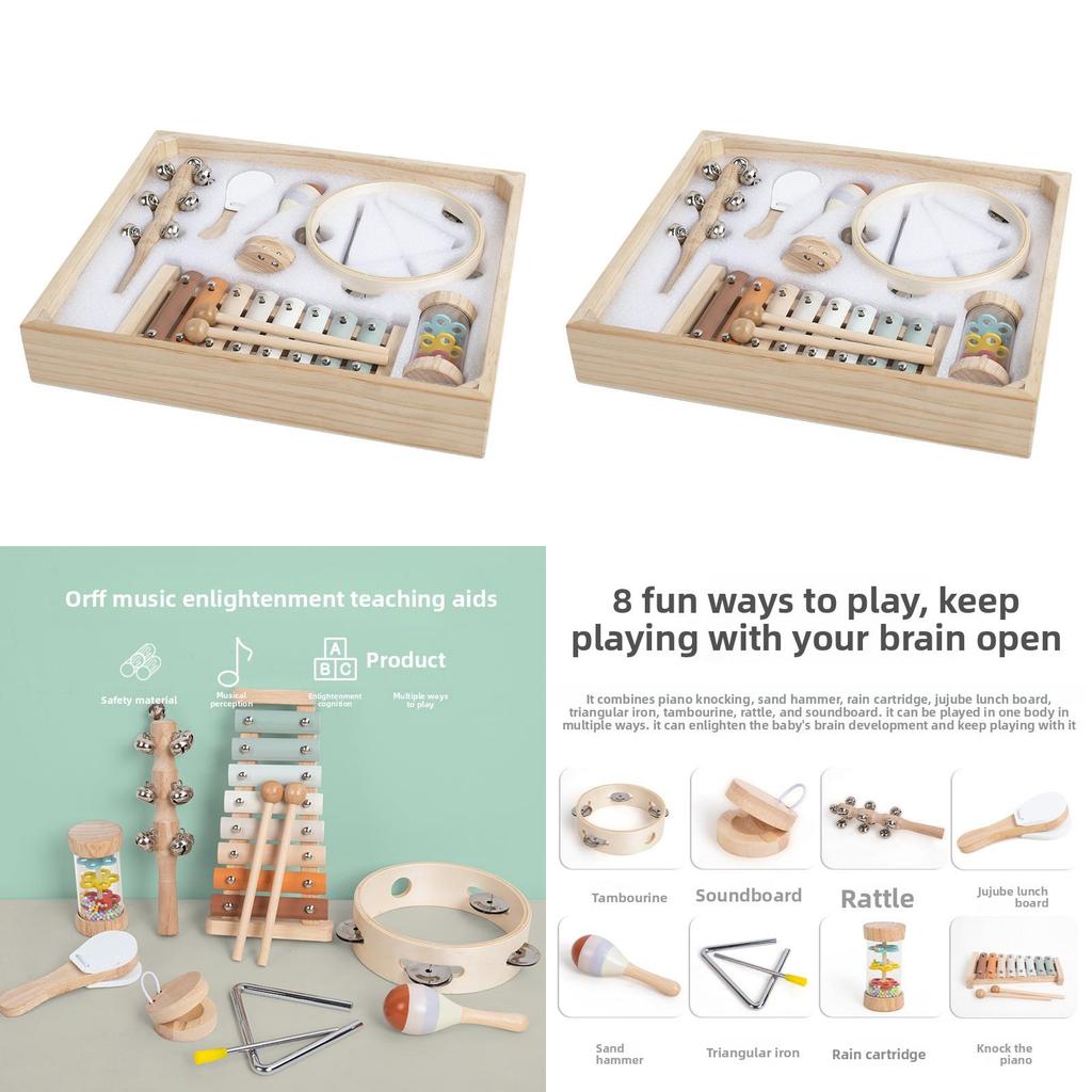Percussion Instrument Baby Soundboard Shaking Bell With Wooden Handle For Music Education And Play