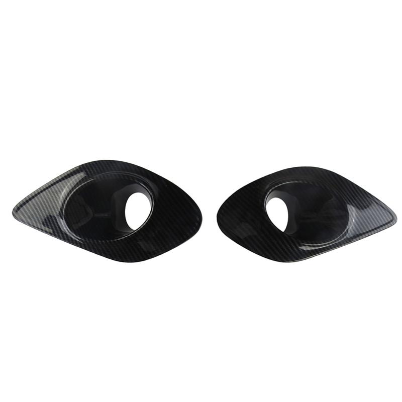 2pcs Carbon Fiber Front Bumper Fog Light Lamp Trim Cover for Dodge Charger 2016- Car Accessories