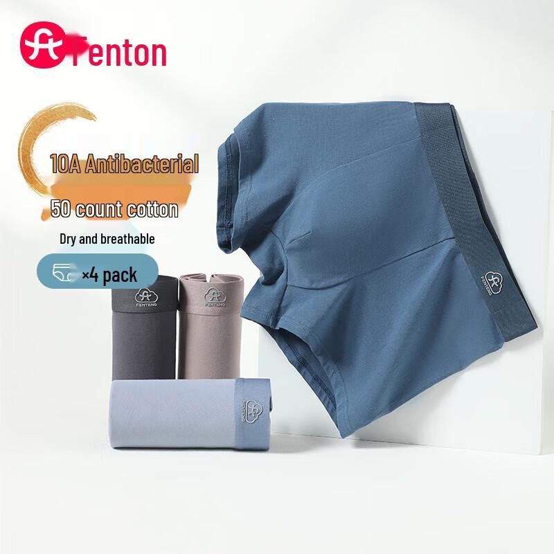 

Мужские антибактериальные боксеры-брифы Fenteng 10A из хлопка 50-х годов, 4 штуки 2XL