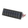 P801 8 Position Waterproof Rocker Switch Panel for 12V 24V Systems Featuring Scratch Resistant Aluminum Front Plate