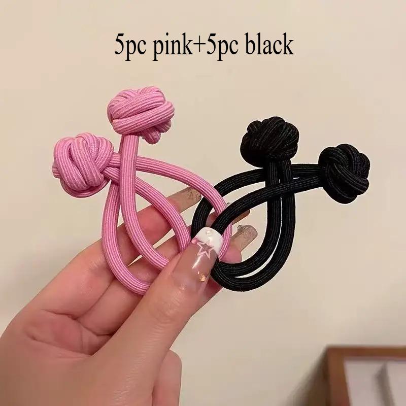 10pz Elastici per Capelli da Donna Elasticizzati con Nodo, Elastici per Coda di Cavallo, Accessori per Capelli alla Moda per Uso Quotidiano, Uscite, Casual
