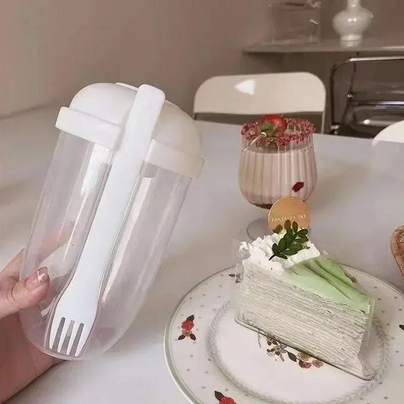 Breakfast Salad Cup with Spoon with Lid Mason Cup Yogurt Cup Large Capacity Portable Multifunctional Mug Kitchen Tools