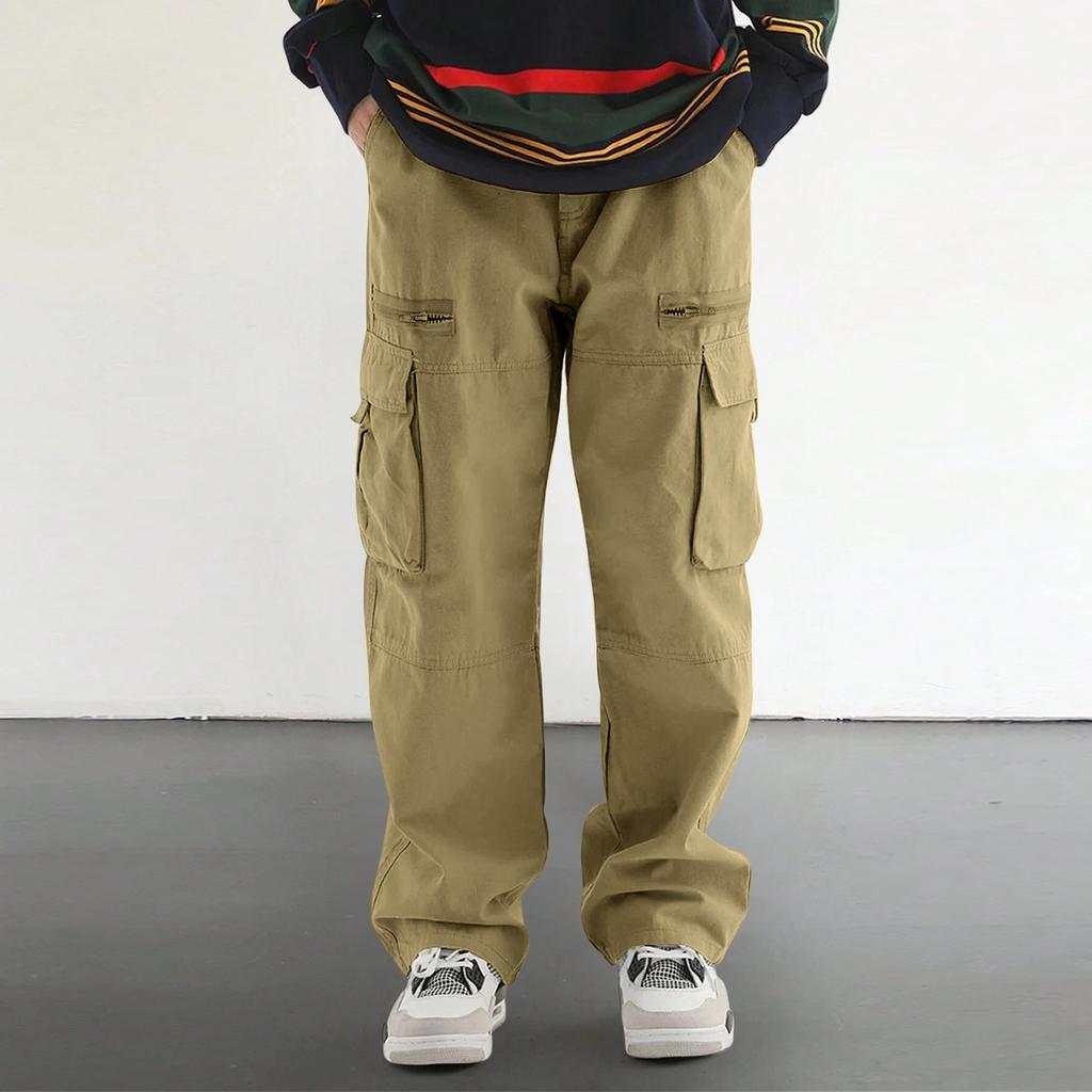 Men's Overalls Drawstring  Multi Pocket Casual Pants Hiking Pants Cotton Twill Pants