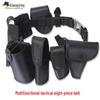 Nylon Multifunctional Black Oxford Cloth Security Belt - Eight-Piece Patrol Duty Training Set