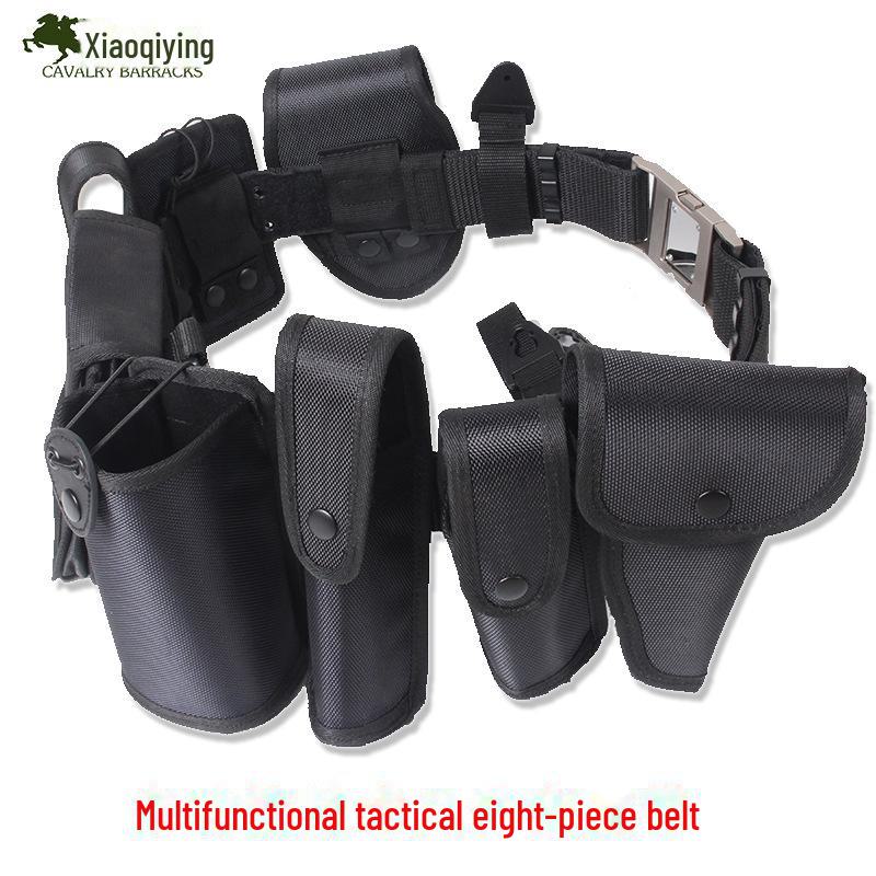 Nylon Multifunctional Black Oxford Cloth Security Belt - Eight-Piece Patrol Duty Training Set