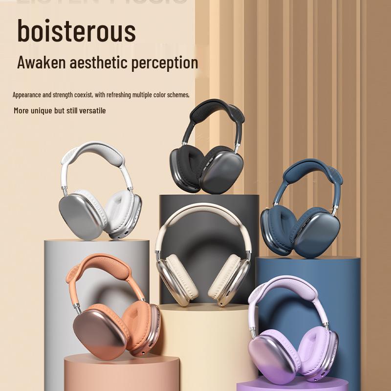 Cross-border P9 Bluetooth Over-Ear Headphones: Wireless, Sports-Ready, Ultra-Long Battery Life, Universal Fit with Card Slot.