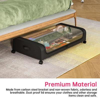 2 balení úložný kontejner pod postel s víky a kolečky Multifunkční úložný prostor na oblečení na domácí koleji