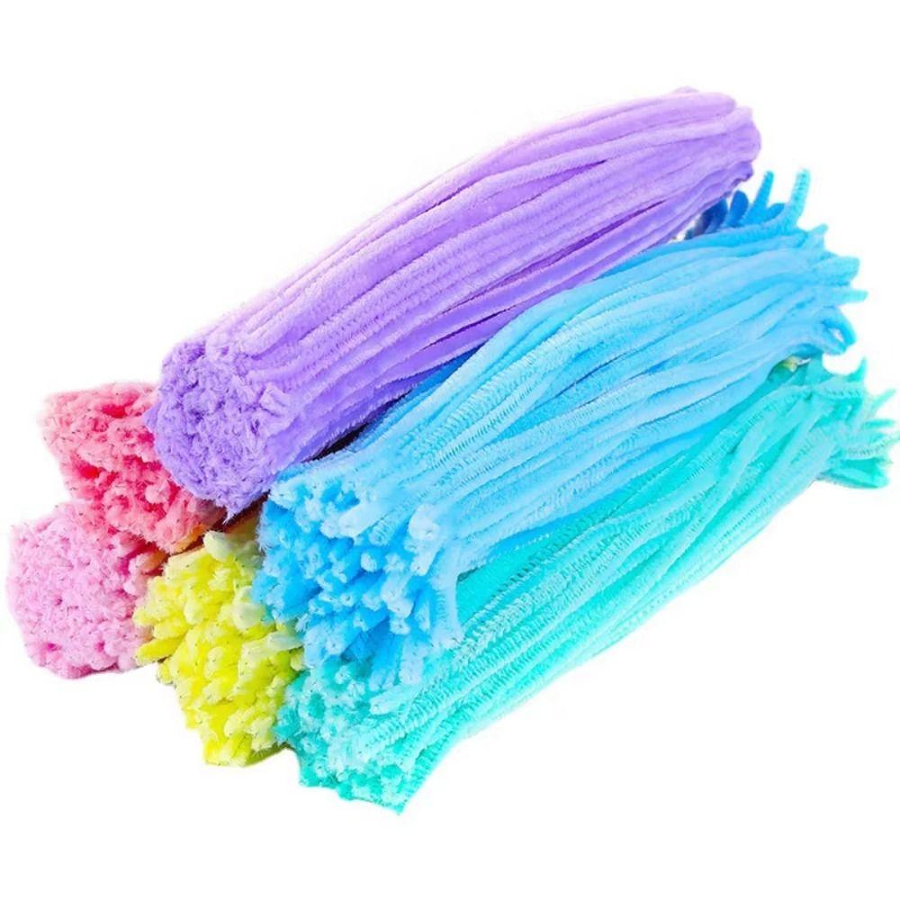 100pcs Plush Tinsel Stem Anvil Wire Craft Pipe Toys  Kids Birthday Christmas
